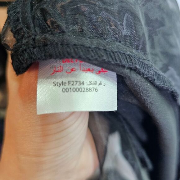 QUIZ Black Organza Ruffle Halterneck Bodycon Midi Dress Size US 10 - Picture 13 of 13